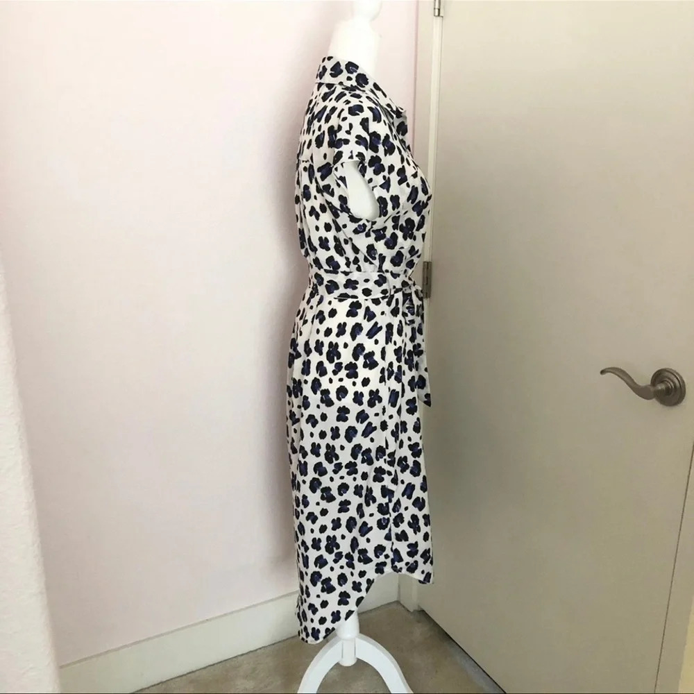bar lll short sleeve shirt midi dress white/blue size M - Picture 6 of 10